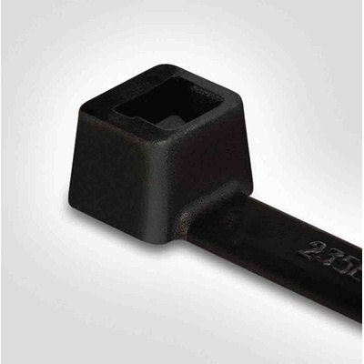 HellermannTyton Cable Tie, 300mm x 4.6 mm, Black Polyamide 6.6 (PA66), Pk-100