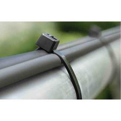 HellermannTyton Cable Tie, 300mm x 4.6 mm, Black Polyamide 6.6 (PA66), Pk-100