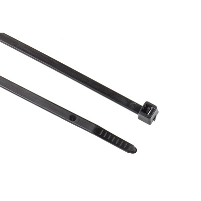 HellermannTyton Cable Tie, 300mm x 4.6 mm, Black Polyamide 6.6 (PA66), Pk-100
