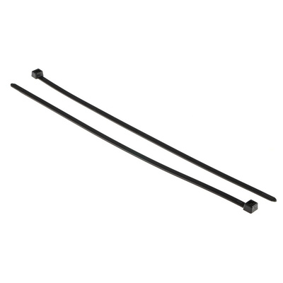 HellermannTyton Cable Tie, 380mm x 7.6 mm, Black Polyamide 6.6 (PA66), Pk-100