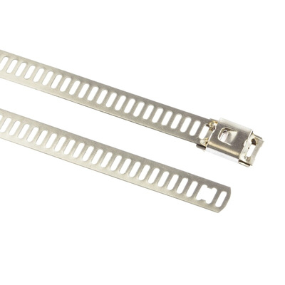 HellermannTyton Cable Tie, Ladder, 230mm x 7 mm, Metallic 316 Stainless Steel, Pk-100