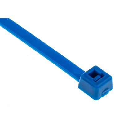 HellermannTyton Cable Tie, High Chemical Resistance, 201mm x 4.7 mm, Blue ETFE, Pk-100