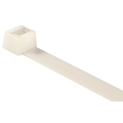 HellermannTyton Cable Tie, Inside Serrated, 120mm x 4.8 mm, Natural Polyamide 6.6 (PA66), Pk-200
