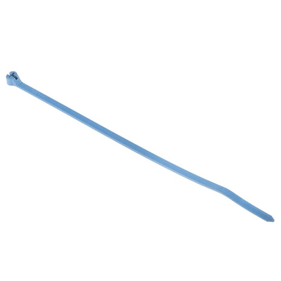 Thomas & Betts Cable Ties, 186mm x 4.7 mm, Blue Nylon, Pk-100