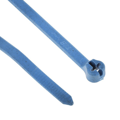 Thomas & Betts Cable Ties, 186mm x 4.7 mm, Blue Nylon, Pk-100