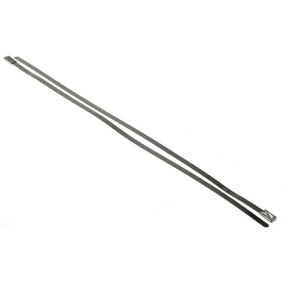 Thomas & Betts Cable Ties, Roller Ball, 300mm x 4.6 mm, Metallic 316 Stainless Steel, Pk-100