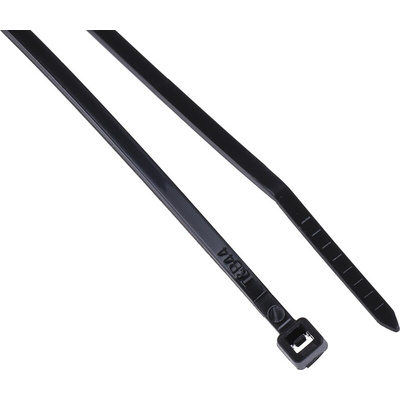 ABB Cable Ties, 160mm x 2.5 mm, Black Nylon, Pk-100