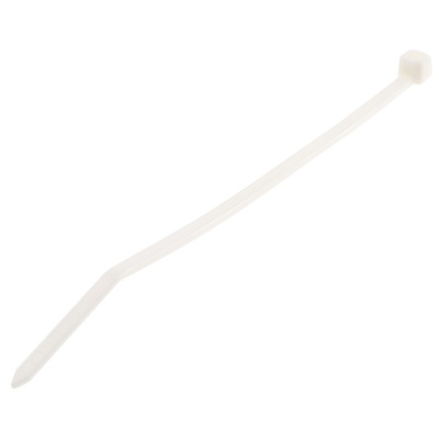 Thomas & Betts Cable Ties, Standard, 100mm x 2.5 mm, White Nylon, Pk-100