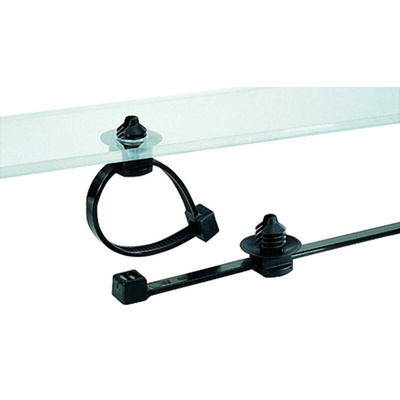 HellermannTyton Cable Tie, Inside Serrated, 202mm x 4.6 mm, Black Polyamide 6.6 (PA66), Pk-500