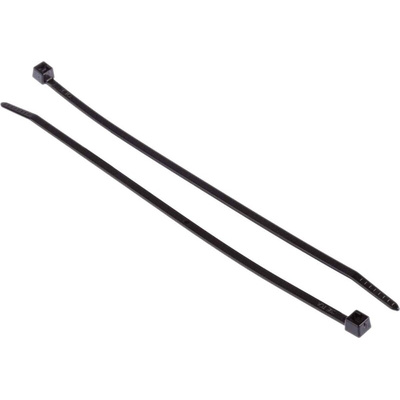 HellermannTyton Cable Tie, 175mm x 4 mm, Black Polyamide 6.6 (PA66), Pk-100