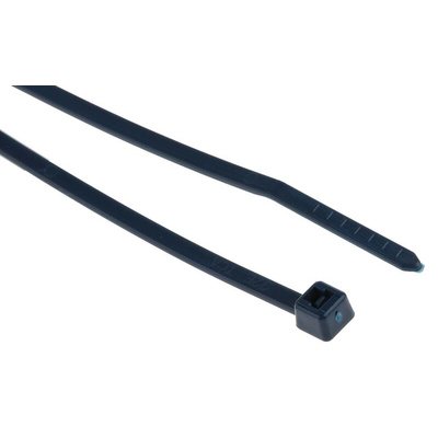 HellermannTyton Cable Tie, 100mm x 2.5 mm, Blue Metal Detectable, Pk-100