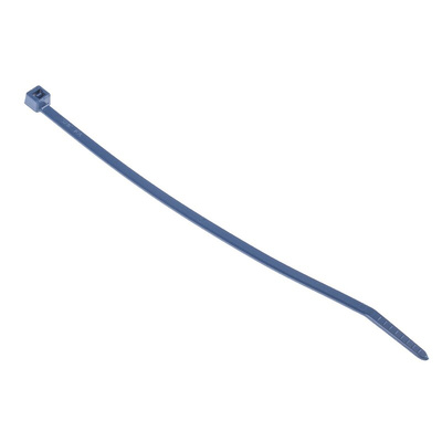 HellermannTyton Cable Tie, 150mm x 3.5 mm, Blue Metal Detectable, Pk-100