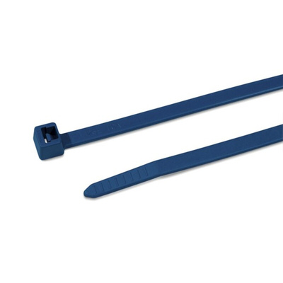 HellermannTyton Cable Tie, 200mm x 4.6 mm, Blue Metal Detectable, Pk-100