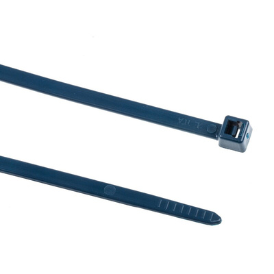 HellermannTyton Cable Tie, 390mm x 4.6 mm, Blue Metal Detectable, Pk-100