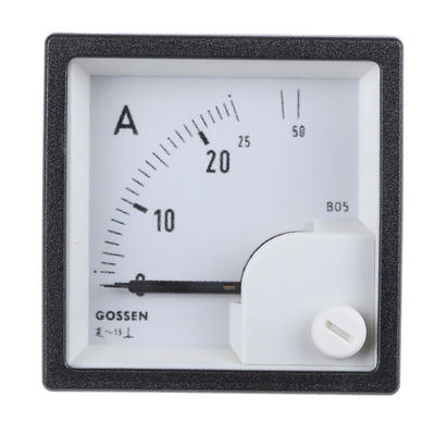 GILGEN Muller & Weigert Analogue Panel Ammeter 25/50A AC, 45mm x 45mm Moving Iron