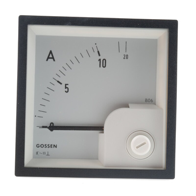 GILGEN Muller & Weigert Analogue Panel Ammeter 20A AC, 68mm x 68mm Moving Iron