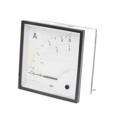 HOBUT D96SD Analogue Panel Ammeter FSD 0/5A Dual Scale 0/10A & 0/3A AC, 92mm x 92mm Moving Iron