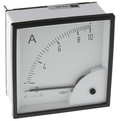 HOBUT D96SD Analogue Panel Ammeter 0/10A Direct Connected AC, 92mm x 92mm Moving Iron