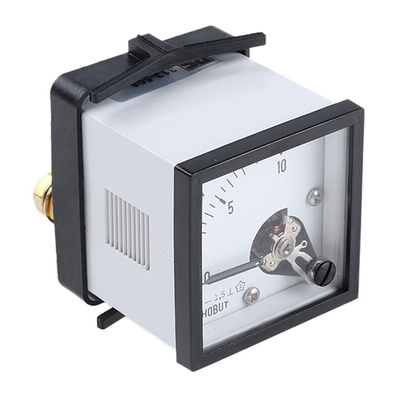 HOBUT D48MC Analogue Panel Ammeter 0/10A For Shunt 75mV DC, 48mm x 48mm Moving Coil