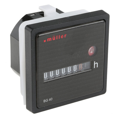 Muller BG 40 Hour Meter Counter, 7 Digit, 12 → 48 V dc