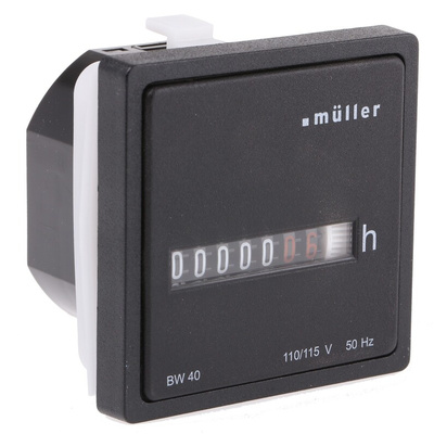 Muller BW40 Hour Meter Counter, 7 Digit, 115 V ac