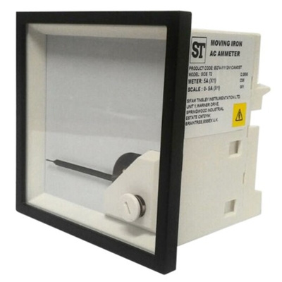 Sifam Tinsley Analogue Panel Ammeter 5A AC, 72mm x 72mm Moving Iron