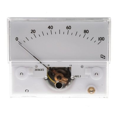 Sifam Tinsley Analogue Panel Ammeter 100μA DC, 32.3mm x 73.7mm, ±1.5 % Moving Coil