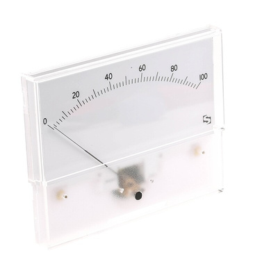 Sifam Tinsley Analogue Panel Ammeter 100μA DC, 55.5mm x 121mm, ±1.5 % Moving Coil