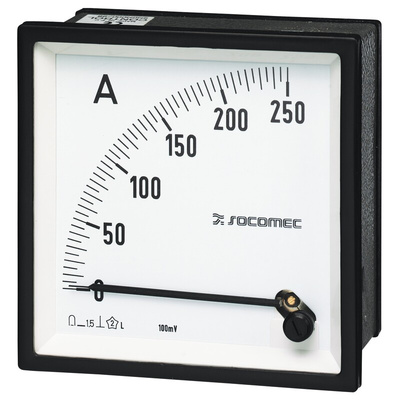Socomec 192E Analogue Panel Ammeter 250A DC, 48mm x 48mm