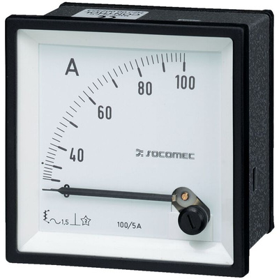 Socomec 192A Analogue Panel Ammeter 200A AC, 48mm x 48mm