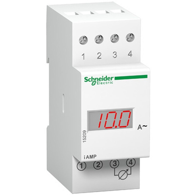 Schneider Electric Acti9 Digital Ammeter 10A, 87mm x 36mm