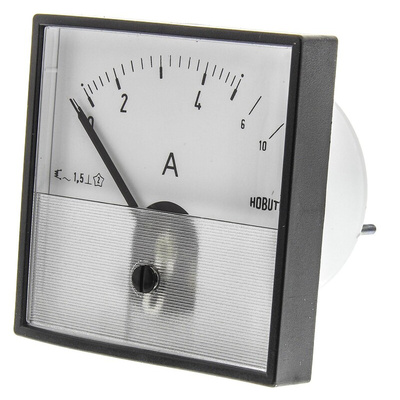 HOBUT Analogue Panel Ammeter 0/5/10A Direct Connected AC, 72mm x 72mm Moving Iron