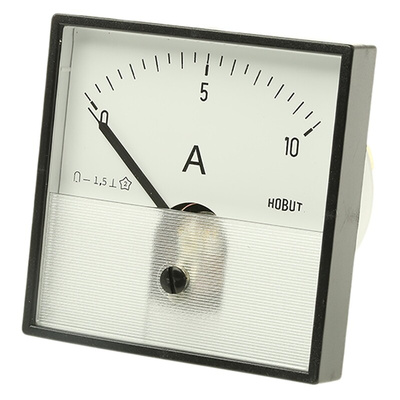 HOBUT PD72MC Analogue Panel Ammeter 0/10A Direct Connected DC DC, 72mm x 72mm Moving Coil