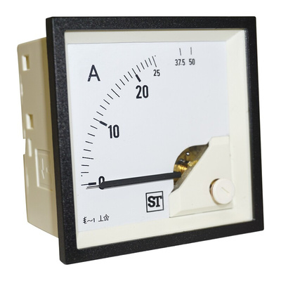 Sifam Tinsley Sigma Analogue Panel Ammeter 25A AC, 68mm x 68mm Moving Iron