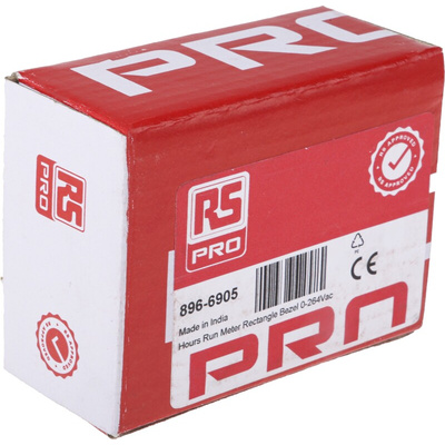 RS PRO Hour Meter Counter, 6 Digit, 50Hz, 90 → 264 V ac