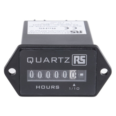 RS PRO Hour Meter Counter, 6 Digit, 50Hz, 4 → 30 V ac/dc