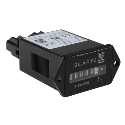 RS PRO Hour Meter Counter, 6 Digit, 50Hz, 10 → 80 V dc