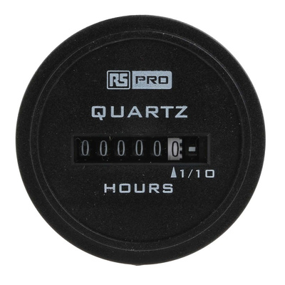 RS PRO Hour Meter Counter, 6 Digit, 50Hz, 10 → 80 V dc