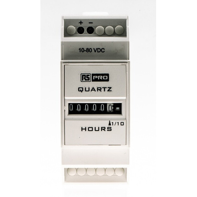 RS PRO Hour Meter Counter, 6 Digit, 10 → 80 V dc