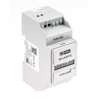 RS PRO Hour Meter Counter, 6 Digit, 10 → 80 V dc
