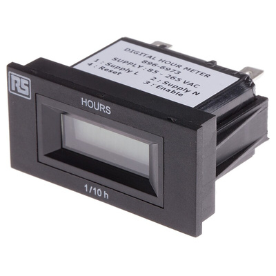 RS PRO Hour Meter Counter, 6 Digit, 50Hz, 85 → 265 V ac
