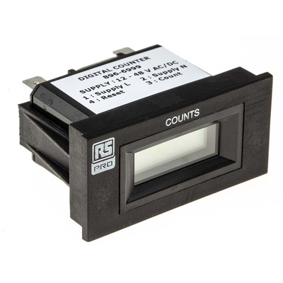 RS PRO Impulse Counter Counter, 6 Digit, 10Hz, 12 → 48 V ac/dc