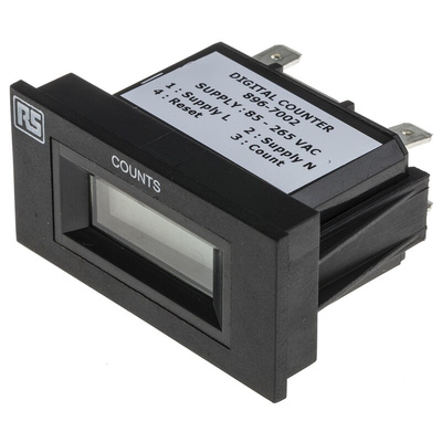 RS PRO Impulse Counter Counter, 6 Digit, 10Hz, 85 → 265 V ac