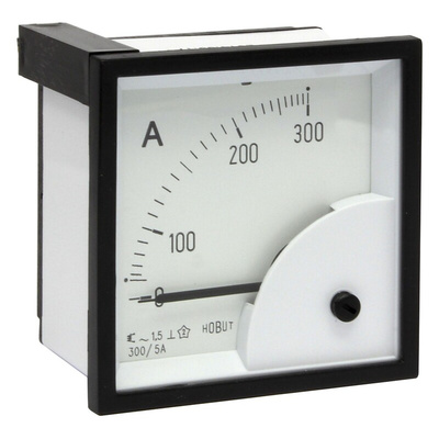 HOBUT D72SD Analogue Panel Ammeter 0/300A For 300/5A CT AC, 72mm x 72mm Moving Iron