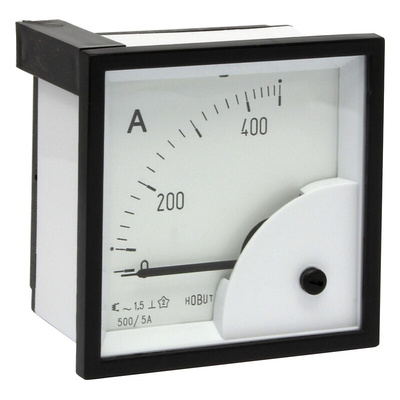 HOBUT D72SD Analogue Panel Ammeter 0/500A For 500/5A CT AC, 72mm x 72mm Moving Iron