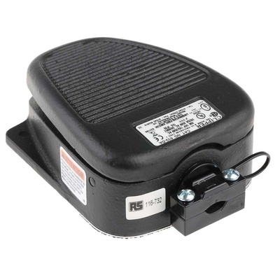 RS PRO Medium Duty Latching Clipper Foot Switch - Cast Iron Case Material, SP-CO, 20 A @ 125 V ac Contact Current, 250V