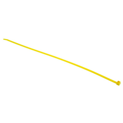 HellermannTyton Cable Tie, 390mm x 4.6 mm, Yellow Polyamide 6.6 (PA66), Pk-100
