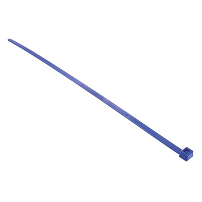 HellermannTyton Cable Tie, 380mm x 7.6 mm, Blue Nylon, Pk-100