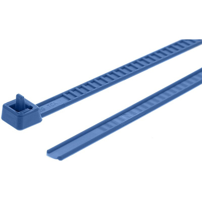 HellermannTyton Cable Tie, Releasable, 195mm x 4.7 mm, Blue Polyamide 6.6 (PA66), Pk-25