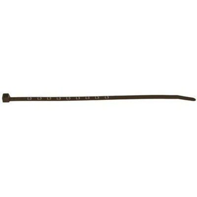 HellermannTyton Cable Tie, Printed ID for Metering, 200mm x 4.6 mm, Brown Nylon, Pk-1000